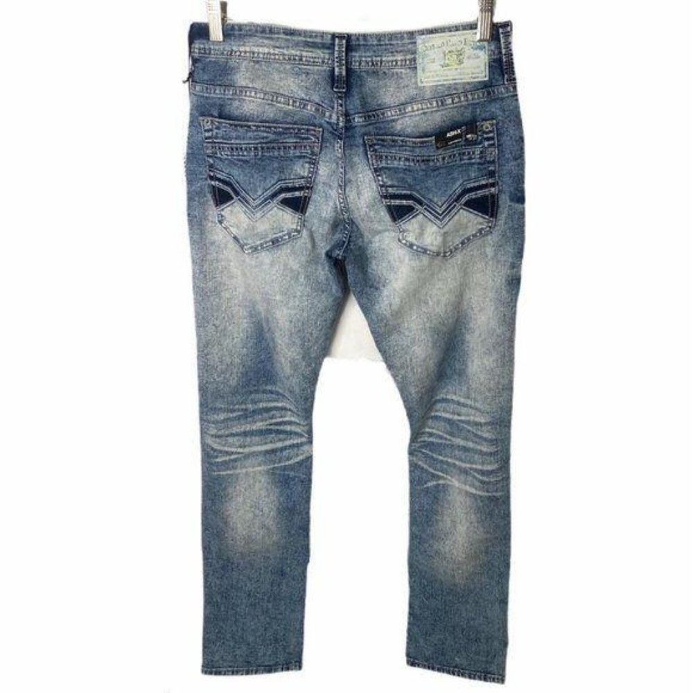Buffalo By David Bitton Ash-X Men’s 30 X 32 Slim Stretch Light Wash Denim Jeans - Picture 2 of 15